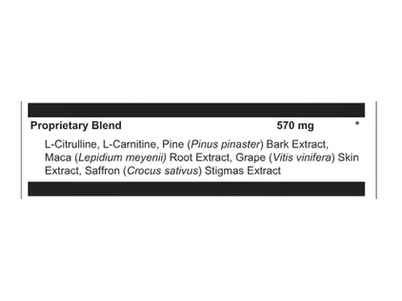 The Vigorus label: Proprietary Blend, 570 mg, listing six ingredients with no individual amounts